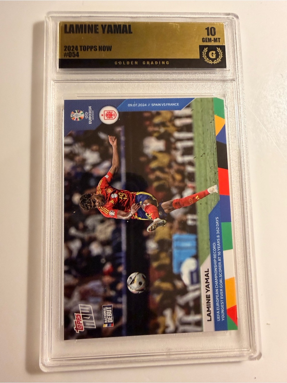 Topps Soccer Card Back with Orange, Green and Blue Accents